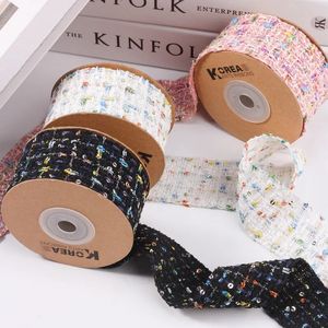 9.5yards 25mm 38mm kış yanıp sönen/kalın iplik/dokuma şerit 1110R02 Bowknots Yapma Çocuk Saç Aksesuarları Malzeme El yapımı 240321