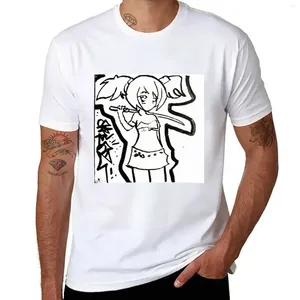 Herrtankstoppar område 2 graffiti anime flicka / samurai t-shirt bluskläder överdimensionerade t-shirt män