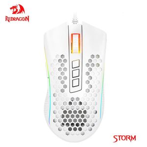REDRAGON Storm M808 USB wired RGB Gaming Ultralight Honeycomb Mouse 12400 DPI programmable game mice for Computer PC Laptop 240309