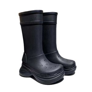 Yağmur Botları Kış Unisex Su Botları Marka Tasarımı Kadın Erkek Kalın Alt Düz Platform Set Ağız Slip Slip Yağmur Moda Botları 230324