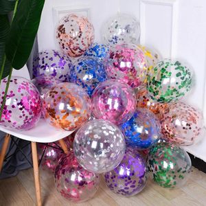 Decoração de festa 12 '' 10pcs Confetti Balão Ouro Látex Balões Decorações Casamento Aniversário Crianças Hélio Transparente