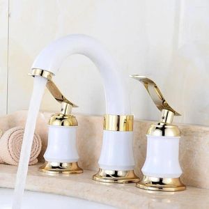 Bathroom Sink Faucets Antique Basin Faucet Cold Water Deck Mount Mixer Tap 2 Handles