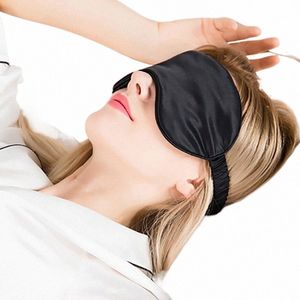 Ögonmask för Slee Silk -lock med elastisk rem Effektiv skuggning av ögonbindel för kvinnor Män Travel Eyepatch Relax Eyeshade R4DF#