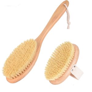 TREESMILE Natural Sisal Exfoliating Dry Brush Wooden Massage Body Brush Plant fiber cactus massage brush D30 240312