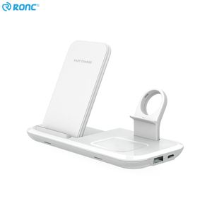 15W 3 em 1 Carregadores sem fio Pad Suporte padrão QI Estação doca de carregamento rápido Carregador de telefone para Apple iPhone Fone de ouvido Relógio com 6965337