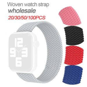 Accessories Wholesale Smart Watch Nylon Braided Strap (42/44/45mm) Single Loop Nylon One Piece Bracelet Strap for iWatch