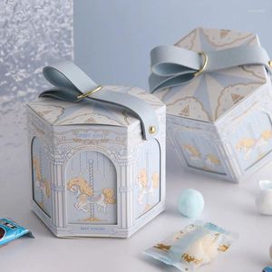 Opakowanie prezentów 1PC Śliczne pudełko na cukierki Urodziny Dzieci Baby Shower ręcznie robione drukowane papierowe torba świąteczne ślubne uprzejme opakowania pudełka