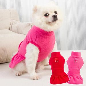 Vestuário para cães Roupas de veludo Natal inverno vestidos engrossados roupas de gatos roupas de cor vermelha suéteres de estimação filhote de cachorro