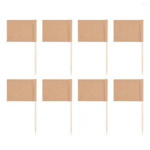 Decorative Plates 200 Pack Blank Toothpick Flags Kraft Paper Flag Picks Cheese Markers For Cupcake Food Fruit Party Decorations