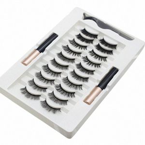 magnetische Eyeles Kit mit Eyeliner natürliche dicke LG Eye Les Extensi wiederverwendbare falsche Eyeles Make-up-Tool TSLM1 r4L1 #