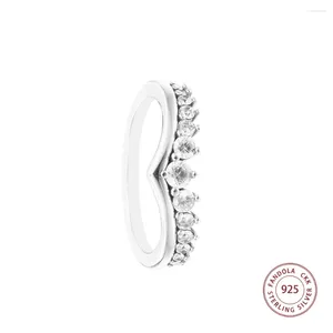 Klaster Pierścienie 925 Sterling Silver Timeless Wish Floating Pave for Women Wedding zaręczynowy Pierścień Pierścień Biżuteria Bague Hurtowa