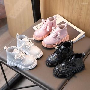 Boots Bling Baby Girl Short For Children Clear Beautiful Sequins Spring Autumn Princess Trendy School Shoes Kids H01281