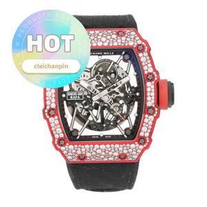 RM Racing Wrist Watch Herr Series Carbon Fiber Original Snowflake Diamond Automatic Mechanical Mens Watch RM35-02