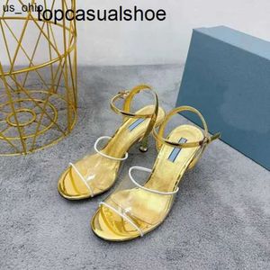 Pradoity Europäische Sandalen und amerikanische Opentoe-Sandalen, transparente Damenschuhe mit hohen Absätzen, 9 cm, klassische Mode, Lederproduktion, Standardgröße 35–41