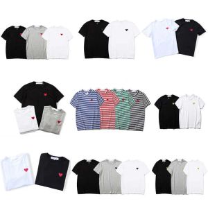 CDG Moda Erkek Oyun T Tasarımcı Kırmızı Kalp Gömlek Commes Sıradan Kadın Gömlek Des Rozet Garcons Yüksek Quanlity Tshirts Pamuk Nakış