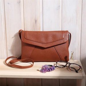 Shoulder Bags Leather Vintage Envelope Handbags Sale Women Wedding Clutches Ladies Purse Crossbody Messenger