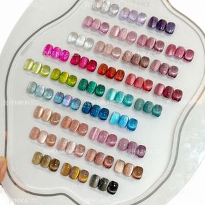 Nika 36colors/setエメラルドグリーンスパーキャットアイジェルマニキュア15mlユニバーサルアイス浸透セミパーマネントオフ磁気ジェルQ4QH＃