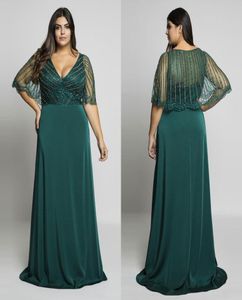 Hunter Green Delling Plus Size Prom Dresses Vneck Vencls With Wrap Aline Length Long Long Dression 9165058