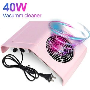 40W Pink or white Nail Dust Collector Nail Suction Fan Nail Dust Vacuum Cleaner Machine with 2 Dust Collecting Bag Salon Tools 240321