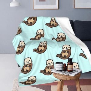 Cobertores Lontra Cobertor Fleece Super Soft Sofá para Sofá Cama Ao Ar Livre Joga Colcha Colcha