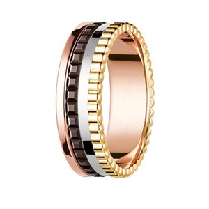 Modemärke designer 18k guld diamantring split färgat rostfritt stål bröllop par smycken kärlek ring för kvinnor män gåva förlovningsring valentins dag gåva