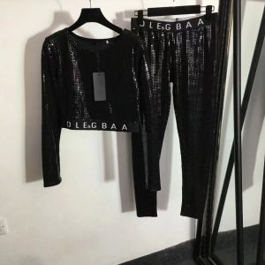 Projekt Projektant 2024 Suit Women Women Dwa kawałki Zestaw Jogger Nowe litery nadrukowane długie rękawy seksowne rajstopy mody garnitury