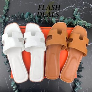 New 1:1 Oran Sandal Famous Designer Sandals Women Calf Leather Summer Beach Classic Slides Flat Calfskin Slide Orange Platform Slippers Room Fashion Womens Sliders