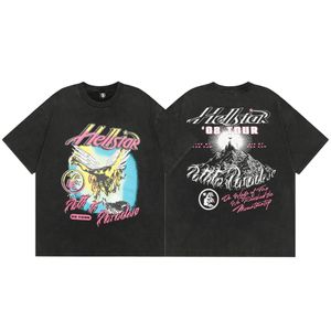 Camiseta de luxo Hellstar Men Designer T-shirt moda masculina tamanho de camisa S-xxl Classic Crew Neck Casual Casual Casual
