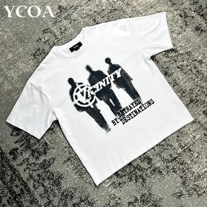 Men Streetwear Hip Hop T Shirt Oversized Graphic Retro Vintage Harajuku Loose Cotton Tees Korean Fashion Y2k Aesthetic Clothes 240314