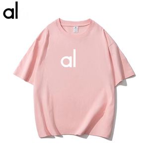 Al0 Women's Yoga Clothes Summer Leisure Sports Short-sleeved Shirt Fitness Exercise Round Neck Shirt Gym Women's Women's Fitness Clothes Al0 Al0 Alk3qb
