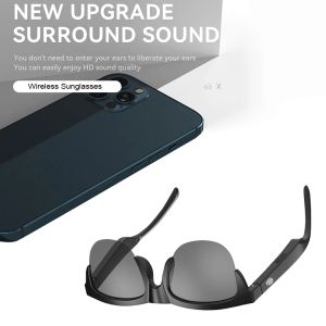 헤드폰/헤드셋 TWS FS F06 SMART BLUETOOTH 5.3 안경 안티 UV 듀얼 스피커 터치 무선 선글라스 높은 충실도 음질