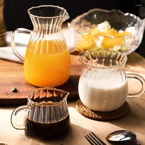 Vinglasglas av glas te-kanna transparent handtag mjölk kaffekopp värmebeständig hög borosilikat potten espressomätning