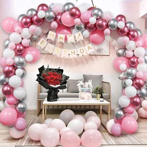 Dekoracja imprezowa 87PCS of Red Pink Balloon Garland Arch Zestaw Świąteczny Halloween Lateks Dekoracje urodzinowe Dekoracje urodzinowe