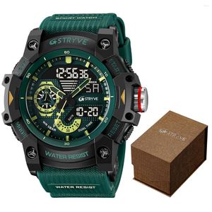 Zegarek wysokiej jakości wysokiej jakości Stryve 8029 Electronic Watch Sport Watches Digital Podwójny czas biznesowy Męs