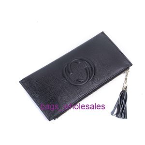 The factory design bag handbag Japane and New Tassel Leather Womens Money Purse Ultra-thin Handbag