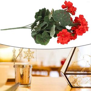 Decorative Flowers 1 Bunch 36cm Artificial For Wedding Garden Geranium Red Pink Plant Flower Home Decor