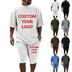 Tracksuits masculinos Costom Logo Moda Casual T-shirt Tops Shorts Define 2024 Verão Masculino Quick Dry Sólido Fitness Sports Tees