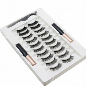 Kit de olhos magnéticos com delineador Natural Grosso Lg Eye Les Extensi Reutilizável Ferramenta de maquiagem de olhos falsos TSLM1 M44S #