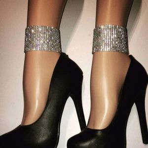 Fashion Punk Style Sexy Full Diamond Foot Ring Nightclub Exaggerated Super Flash Cuban Ankle Chain