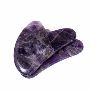 AMETHYST GUA SHA SCRA BOARD PURPLE GUA GOUACHE SCRAPER FACE MASSAGER CRYSTAL JADE STE FACIAL MASSAGE SKINCARE TOUL Y68Y＃