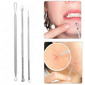 3pcs Blackhead Pimple Acne Remover Tool Spo for Face Cleaning Skin Care Acne Tweezers Comede Blemish Extractor Needle N7y3#