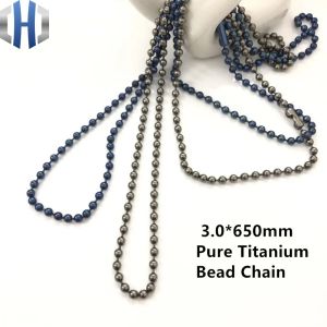 Werkzeuge 3.0*650 mm reiner Titan -Perlenkette Metallwellen -DIY -Zubehör Rost -Pulloverkette rost