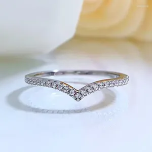 Cluster Rings Springlady Vintage 925 Sterling Silver High Carbon Diamond Simple Ring Wedding Bands Fine Jewelry Gift