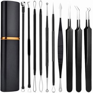 10st Acne Blackhead Borttagning Nålar Svarta prickar Cleaner Comede Extractor Kit Deep Cleansing Tool Face Nose Skin Care Tools X9V8#