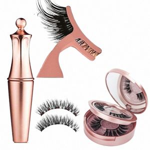 Eyeles magnetici Eyeliner Pinzette Set Natural False L Uso ripetuto 3D Visone Eyeles Impermeabile Eyeliner liquido Strumento di trucco J87Z #