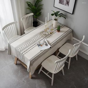 Tischdecke, schwarz und weiß, bedruckt, Boho-Stil, Wohnzimmer, Baumwolle, Leinen, Kaffeebezug, Handtuch, Picknick-Matte, Kunst, Heimdekoration