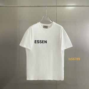 2024SS Essen 브랜드 티셔츠 이중 줄 문자 인쇄 짧은 슬리브 티셔츠 트렌드 느슨한 피팅 티 하이 스트리트