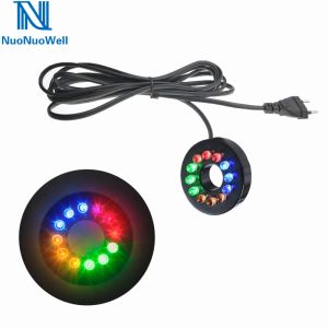 Decorações nuonuowell 12 LED de LED Cores leves à prova d'água Alterando a fonte de paisagismo de aquário da lagoa 110240V