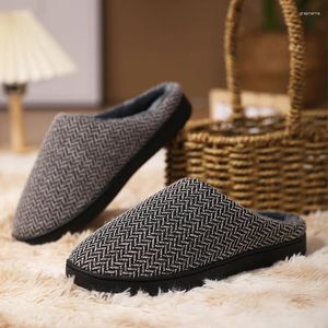 Slippers House Shoes Men's Winter Casual Cotton Wear-Resistant Comfortable Slip-on Flexible Non-slip Plus Velvet Keep Warm Model