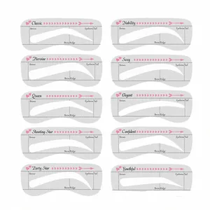 10pcs Reusable Eyebrow Stencil Set Eye Brow Drawing Guide Styling Sha Grooming Template Card Makeup Hairline Brow Stamp U2Ir#